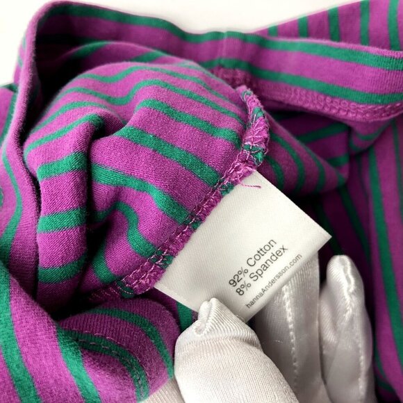 Hanna Andersson Size 120 6-7 Girls Pull On Mini Skirt Purple Striped Rollover - Picture 5 of 5
